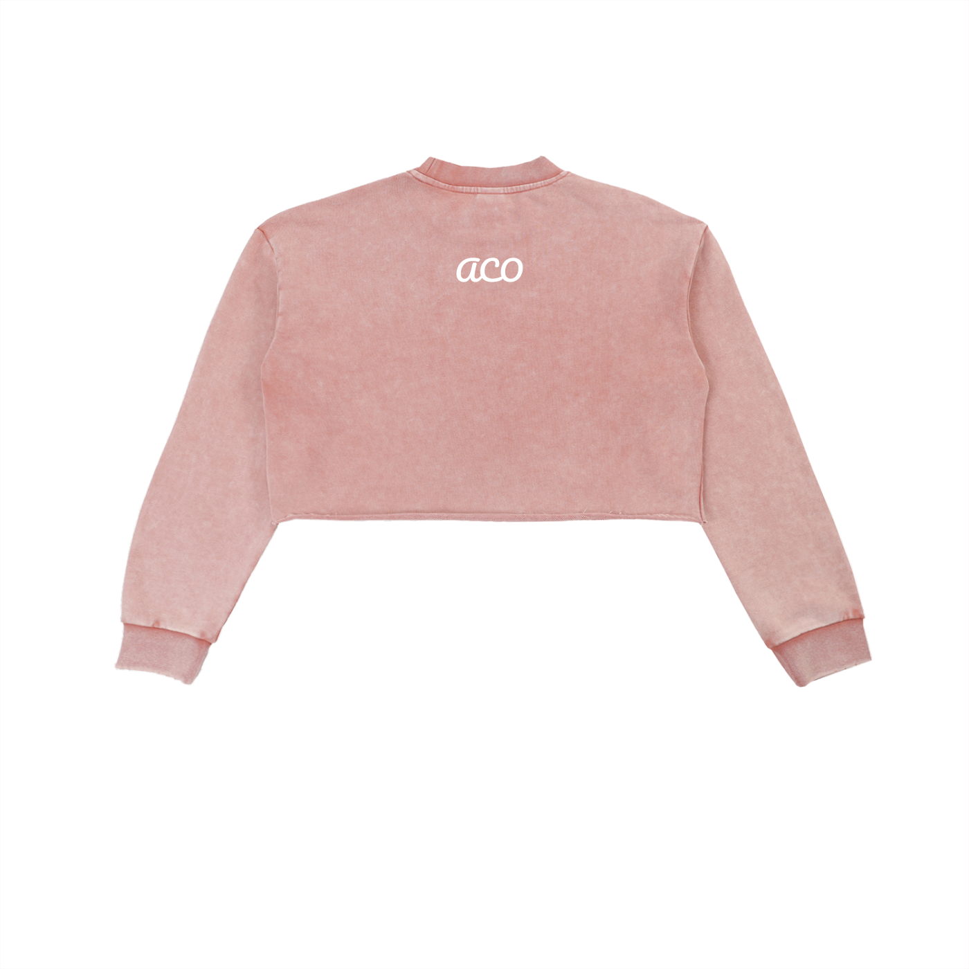 Snow Washed Raw Edge Cropped ACO Sweatshirt