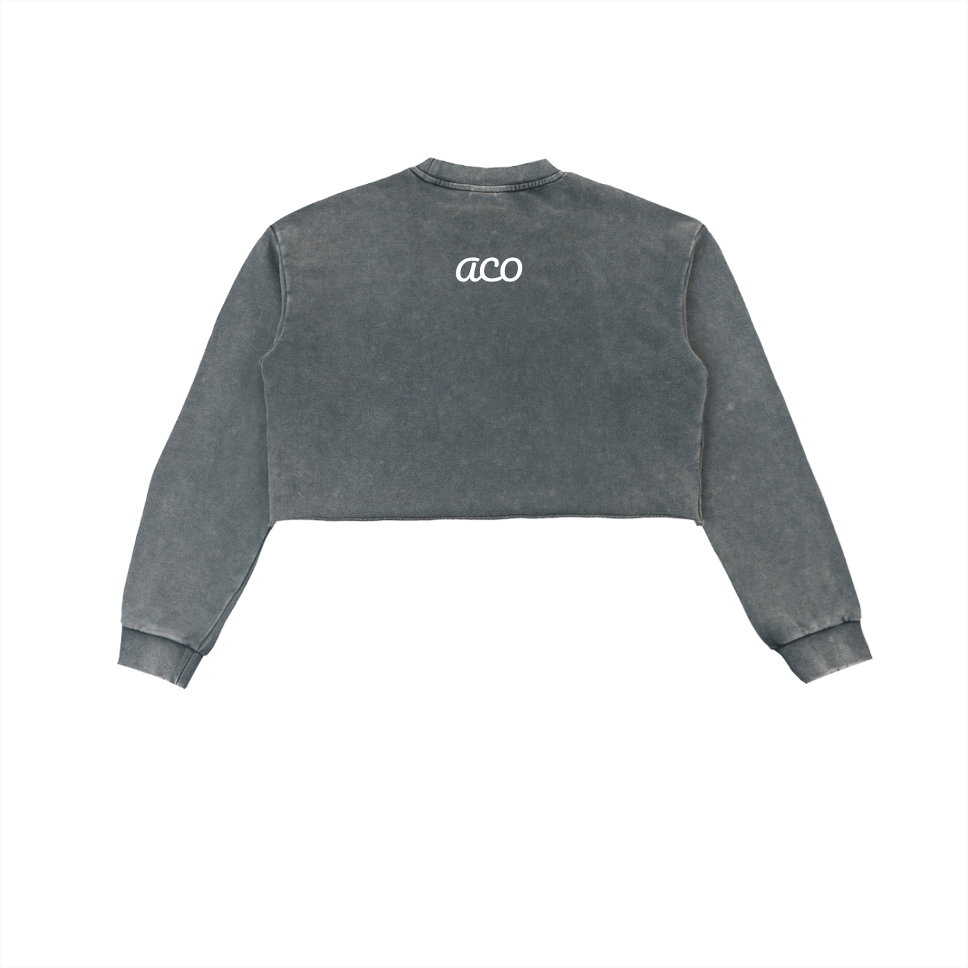 Snow Washed Raw Edge Cropped ACO Sweatshirt