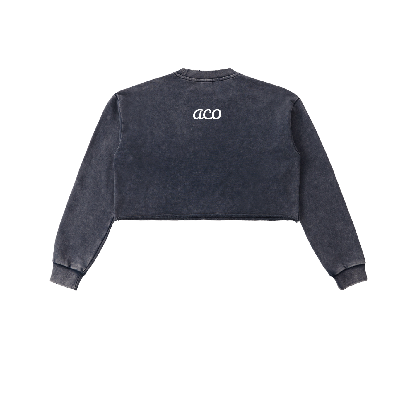 Snow Washed Raw Edge Cropped ACO Sweatshirt